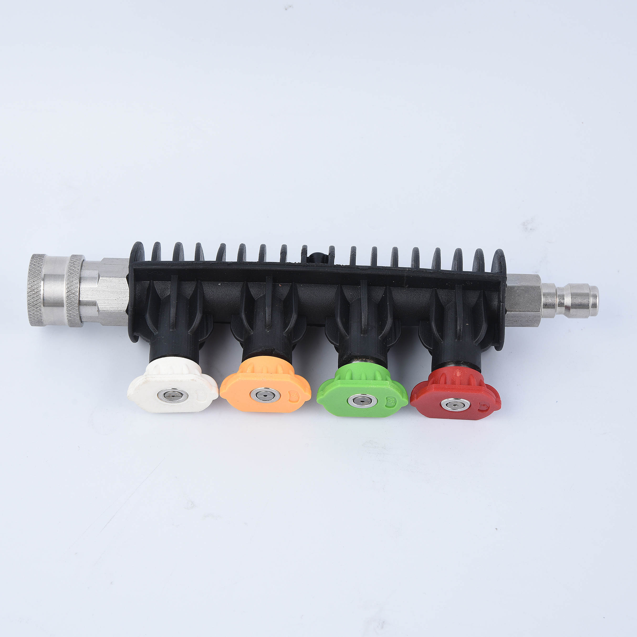 Lancia in acciaio inossidabile a connessione rapida con supporto per ugelli e 4 ugelli di rondella di pressione